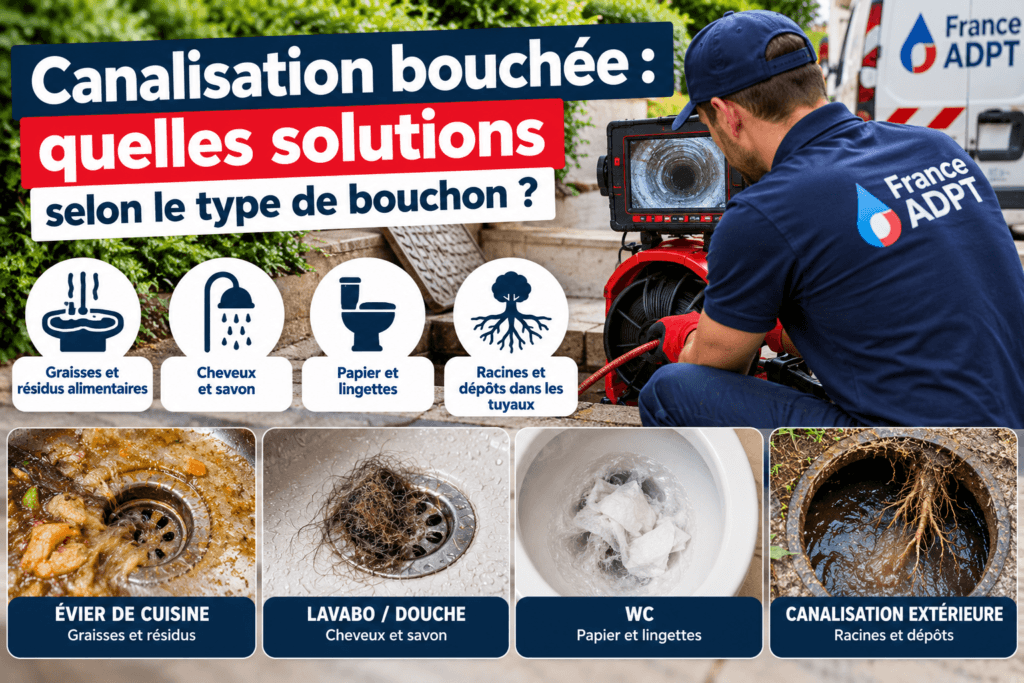 Canalisation bouchée : quelles solutions selon le type de bouchon ?